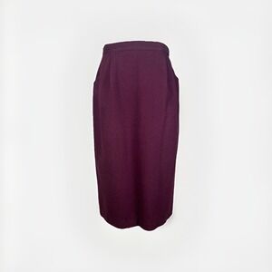 Vtg 70s A Line Skirt Womens L Plum Wool Blend Retro Dark Academia Made in USA